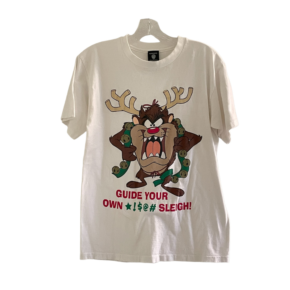 Warner Bros. White Taz Holiday Graphic Tee